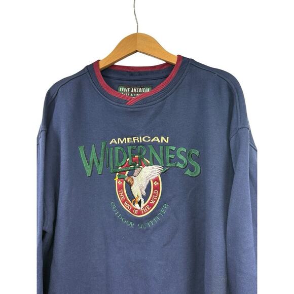NWT Vtg Great American Mens Wolfs Wilderness Outdoor Crossover Sweatshirt Sz XL - Picture 4 of 7